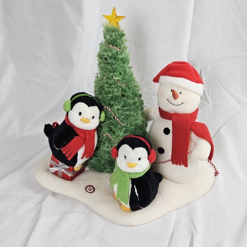 Hallmark 2006 Very Merry Trio Jingle Pals Plush Singing Snowman and Penguins
